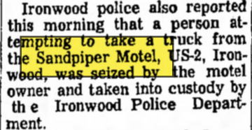 Classic Motor Inn (Sandpiper Motel) - 1966 Manager Stops Truck Theft